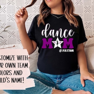 Dance Mom Personalized Tee, Custom Mother&#39;s Day Gift Shirt, Proud Dance Team, Star Dancer T-Shirt, Kids Name Shirt, competition Dance Life
