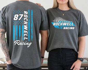 Dirt Track Racing Shirt, Custom Pit Crew Name Tee, Personalized BMX Go Kart Unisex Race Shirt