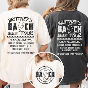 Camisetas personalizadas para despedida de soltera de Bach Tour, unisex, colores cómodos, despedida de soltera en Las Vegas, gira de despedida de rock en Nashville, temática de rock and roll.