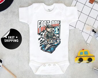 Fast One First Birthday Shirt, first birthday racing theme shirt, Pit Crew shirts, Birthday Boy 1st Tee, Racing theme party, born fast tee