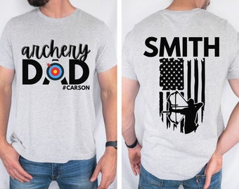 Custom archery dad shirt, Personalized Archery father tShirt, fathers Day Gift, Kids Name Shirt, gift, archery life, team shirts, hunting