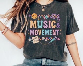Music Teacher Shirt, Gift for Music lover, Music and movement, Back to School Tees, Teacher Team Shirts, Music School Tee - Unisex, musical