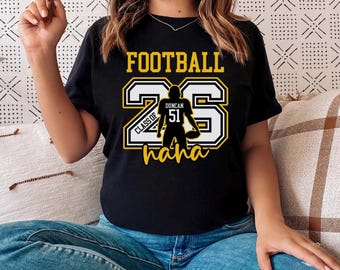 Senior Football nana Shirt, custom 2027 Personalized Name & Number, senior mom gift, Senior Night tshirt, varsity Mimi football tee, senior