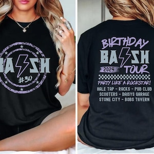 Birthday tour shirt, bar crawl shirts, Bachelorette rock tour, girls night out shirts, party like rockstars, concert themed band tour shirt