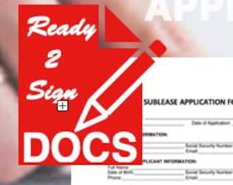 Solicitud de subarrendamiento: lista para imprimir, lista para firmar, fácil de completar (1 página)