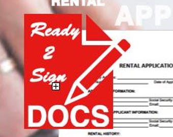 Solicitud de alquiler: lista para imprimir, lista para firmar, fácil de completar (1 página)