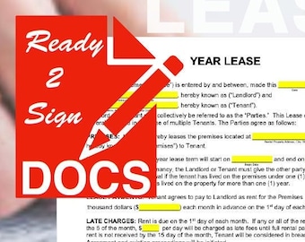 Contrato de arrendamiento de vivienda: listo para imprimir, listo para firmar, fácil de completar (4 páginas)