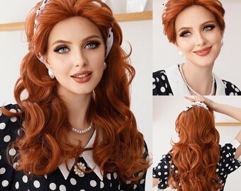 Halloween Maid Wig Easter Orange Hair Cosplay Synthetic Wig