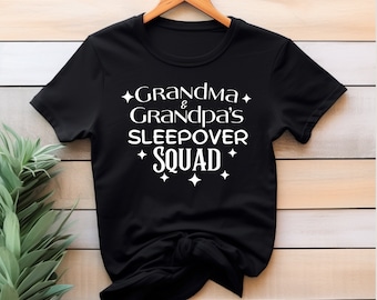 Sleepover Squad, Grandma & Grandpa (B), Bella+Canvas 3001, Unisex Short Sleeve Tee