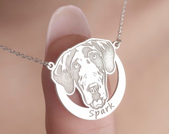 Personalized Great Dane Silver Necklace • Your Dog Name Necklace • Handmade Dog Gifts • Best Choice for Dog Lovers • Dog Breed Jewelry