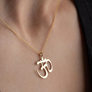 Ohm Necklace Spiritual Symbol Sacred Gifts For Her Om Necklace For Women Sterling Silver Aum Charm Meditation Necklace For Mom