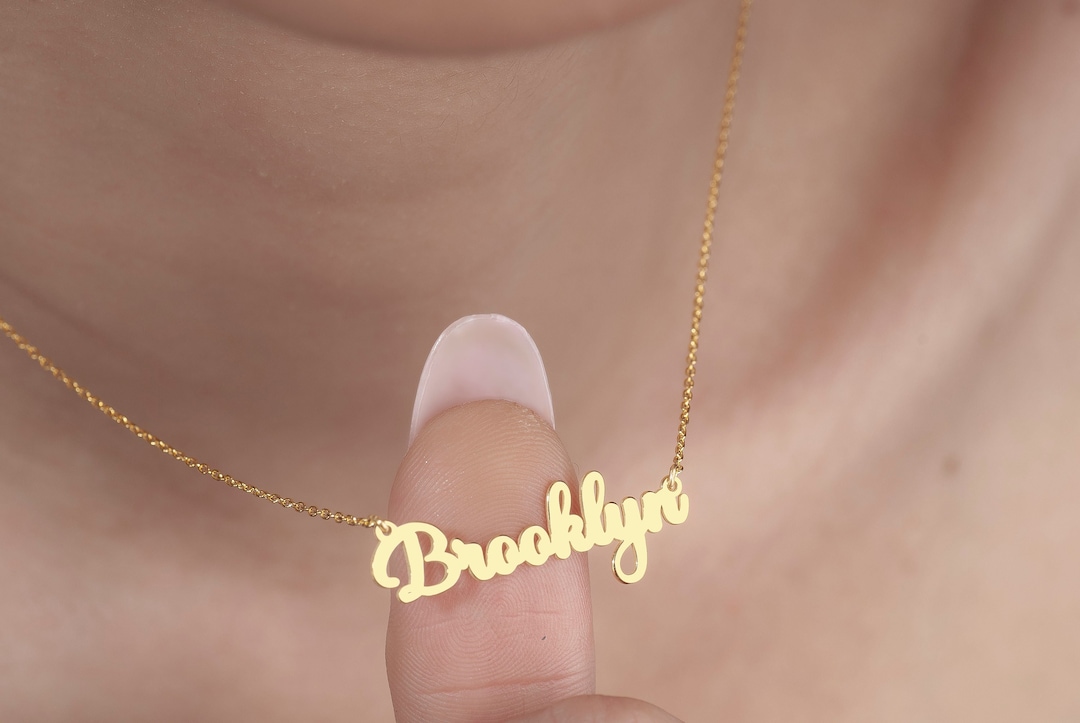 Personalized Gold Name Necklace Handmade Custom Name Jewelry Handwriting Style Name Necklace