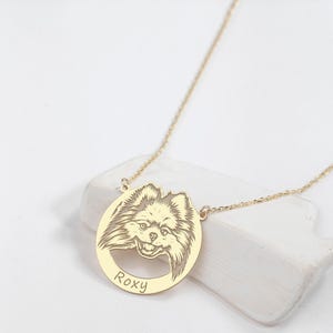 Personalized Pomeranian Gold Necklace Your Dog Name Necklace Handmade Dog Gifts Best Choice for Dog Lovers Dog Breed Jewelry