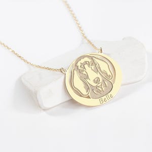Personalized Dachshund Solid Gold Necklace Your Dog Name Necklace Best Gift for Dog Lovers Dog Breed Jewelry Gifts for Her Dog Mama Charms