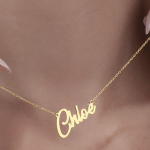 Gold Name Necklace 14K Solid Gold Name Necklace Silver Nameplate Necklace Handmade Gold Necklace Name Silver Necklaces For Women
