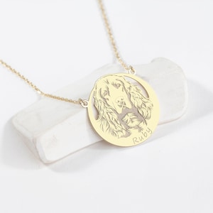 Custom English Cocker Spaniel Gold Necklace Your Dog Name Necklace Handmade Dog Gifts Best Choice for Dog Lovers Dog Breed Jewelry