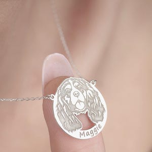 Cavalier King Charles Spaniel Silberhalskette Ihre Hundenamenhalskette Handgefertigte Hundegeschenke Die beste Wahl für Hundeliebhaber Hunderasse Schmuck