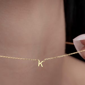 Dainty Letter Gold Necklace Minimalist Tiny Initial Necklace Handmade Gifts Minimalist Char Necklace Perfect Gift for Her Symbol Jewelry