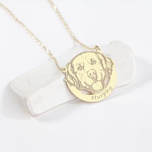 Personalized Golden Retriever Gold Necklace Your Dog Name Necklace Handmade Dog Gifts Best Choice for Dog Lovers Dog Breed Jewelry