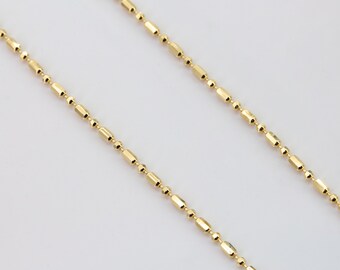 Feine Goldkette 14 Karat Halskette aus Echtgold 585 für Damen Modell "Punkt-Strich" 45cm Länge