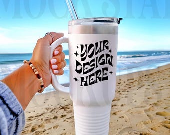 Polar Camel 40 oz geïsoleerde beker mockup JPG Printify Mockup Echte product mockup zomer mockup print on demand strand beker mockup