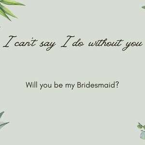 Bridesmaid Proposal