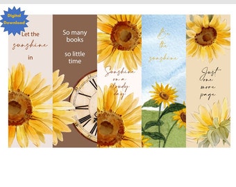 Sunflower Bookmarks Digital Download