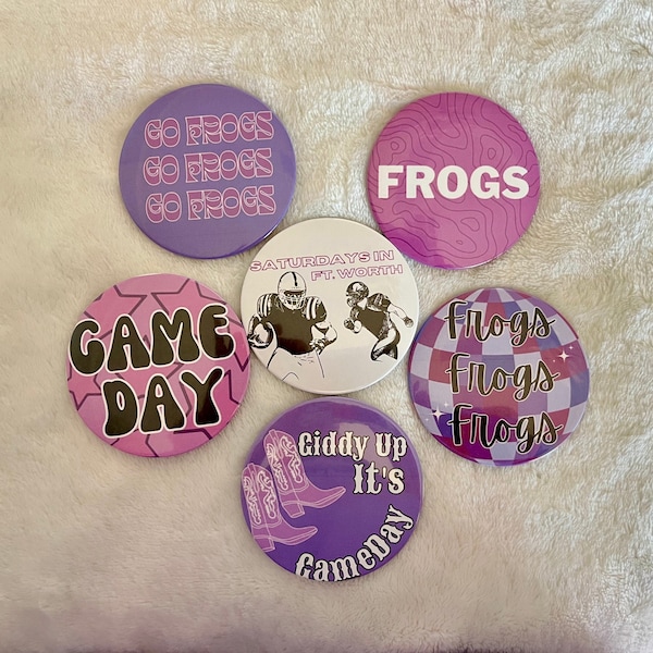 Texas Christian University/TCU inspired | Game Day Buttons | College Game Day | Game Day Pins | Football Buttons