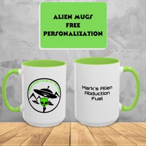 Personalized Alien Coffee Mug: UFO Sci-Fi Gift