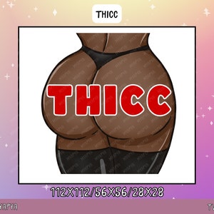 Booty Emote Package | Discord Emotes | Channel Art - Cute Kawaii Chibi Thicc Booty Emote set| Black Stockings | thighs Emote