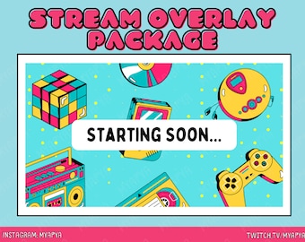 Retro game Animated Scene Overlay Package for Twitch, Aesthetic Setup Retro game | Starting Soon | BRB | Panels