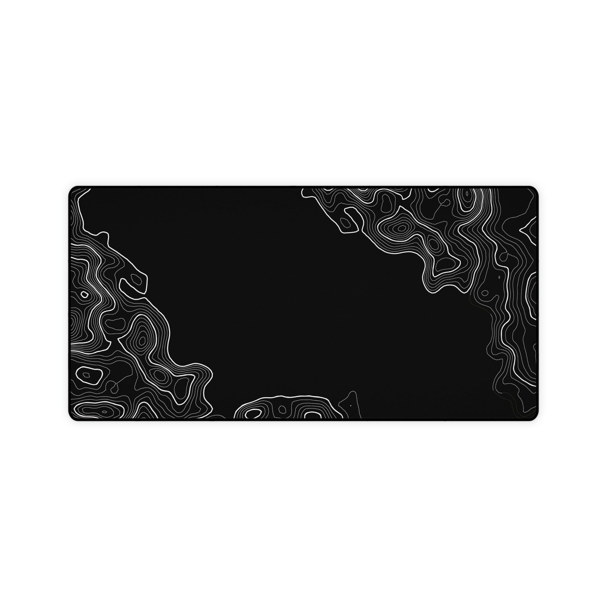 Black Minimal Mouse Mat / Simple Desk Mat / Contoured Topographic ...