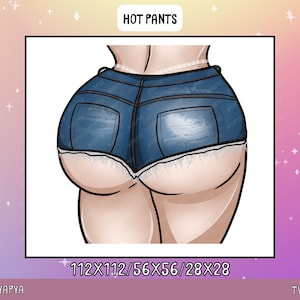 Booty Emote Package | Discord Emotes | Channel Art - Cute Kawaii Chibi Thicc Booty Emote set| Hot Pants Jean Emote | thighs Emote