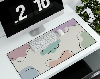 Minimal Office XXL Mouse Mat / Pastel / Line Art / Multicolour Desk Mat / Large Mouse Pad / Mechanical Keyboard / Game/ Home Office