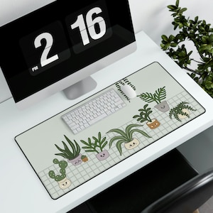 Botanical Plant XXL Mouse Mat / Green / Cozy / Japanese Desk Mat / Mouse Pad / Mechanical Keyboard / Minimal