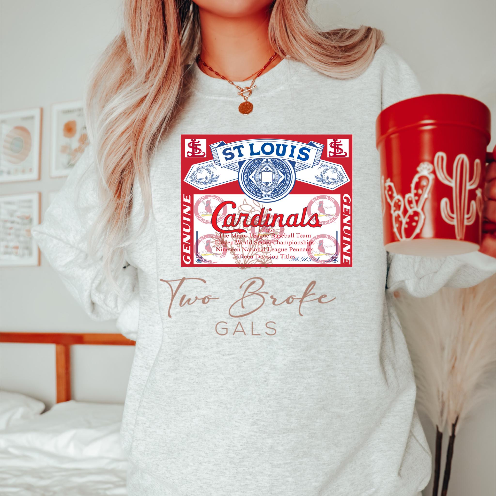 STL Vintage-Inspired Beer and Baseball PNG Sublimation Design | Cardinals Fan Wear Graphic