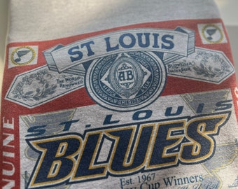 Blues Inspired Crewneck | Vintage Beer Inspired | Fan Wear | Beer and Hockey Inspired Sweatshirt | St Louis