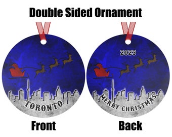 Toronto City Skyline Travel Christmas Ornament 2023 | Personalization Available