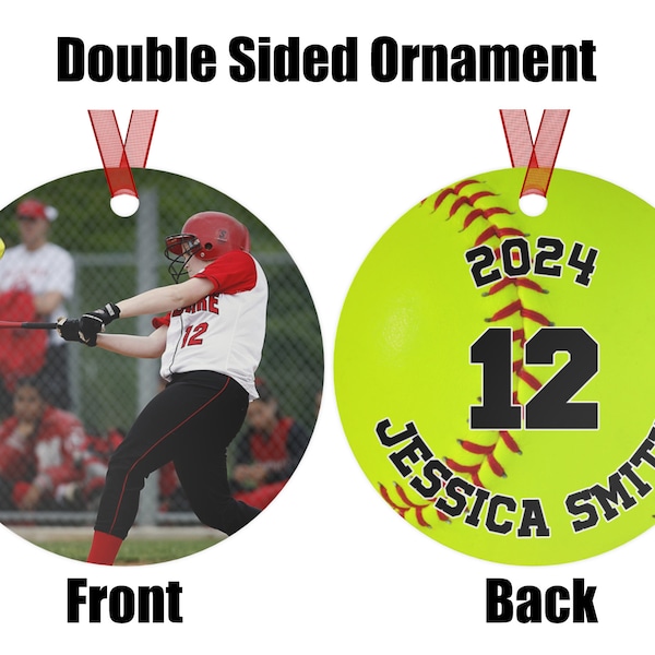 Personalized Softball Photo Ornament 2024 - Cherish Every Swing and Home Run!