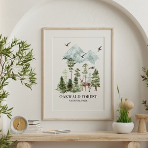 Throne of Glass Wandkunst, Oakwald Forest National Park, offizielles SJM Merchandise, Terrasen Wandkunst, Aelin Galathynius, Herr des Nordens