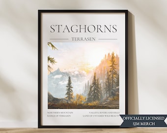 Staghorn Mountains, Official SJM Merchandise, Throne of Glass Wall Art, Terrasen Poster, Aelin Galathynius, Lord of the North, Fireheart
