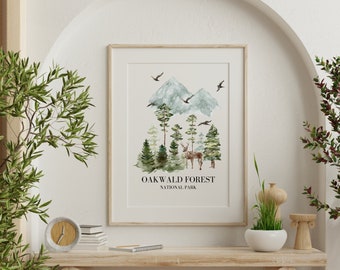 Throne of Glass Wall Art, Oakwald Forest National Park, Official SJM Merchandise, Terrasen Wall Art, Aelin Galathynius, Lord of the North