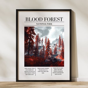Von Blut und Asche, Blood Forest National Park Poster Druck, Atlantia, Skotos Mountains, Geschenke für Leser, Nyktos und Sera