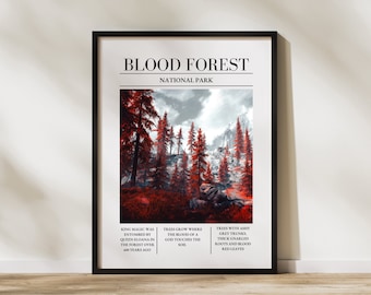 From Blood and Ash Wall Art, Blood Forest National Park Poster Print, Atlantia, Skotos Mountains, Gifts for Readers, Nyktos and Sera
