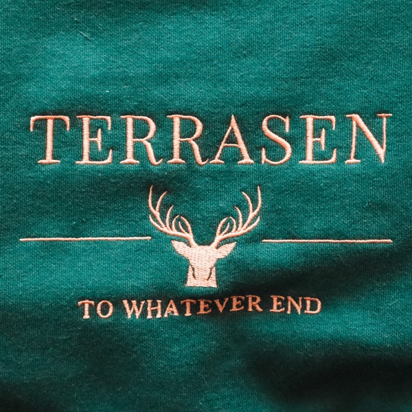 Sudadera Terrasen con bordado dorado, PRODUCTO OFICIAL DE SJM, Sudadera del Trono de Cristal, Señor del Norte, Regalos para lectores