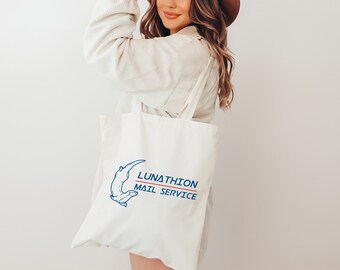 Lunathion Mail Service Tote Bag, Official SJM Merchandise, Crescent City Book Bag, Crescent City Otter Mail Postal Service, Bryce and Hunt