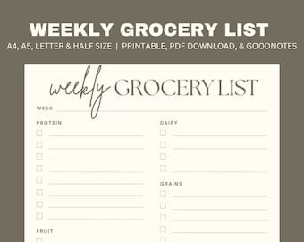 WEEKLY GROCERY LIST