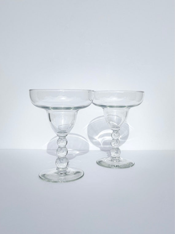 Libbey Bubble Stem Margarita Glasses Etsy