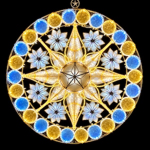 Tala Puti Capiz Parol- Colored LED Christmas Star Lantern | Authentic Handmade Capiz Shell Decor