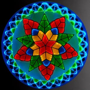 Classic Azul Combi Parol– Colored LED Christmas Star Lantern | Authentic Handmade Capiz Shell Decor